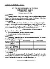 Đề thi học sinh giỏi cấp trường Lịch sử lớp 10 - Năm học 2015-2016 - Trường THPT Lê Quý Đôn